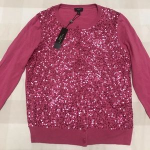 Talbots Pink Sequined Cardigan